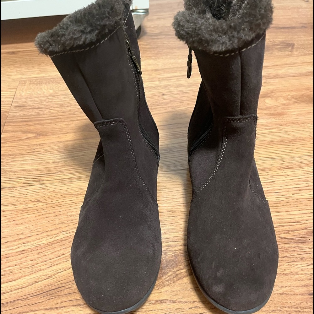 New Sporto Brown Leather Suede Boots sz 7M